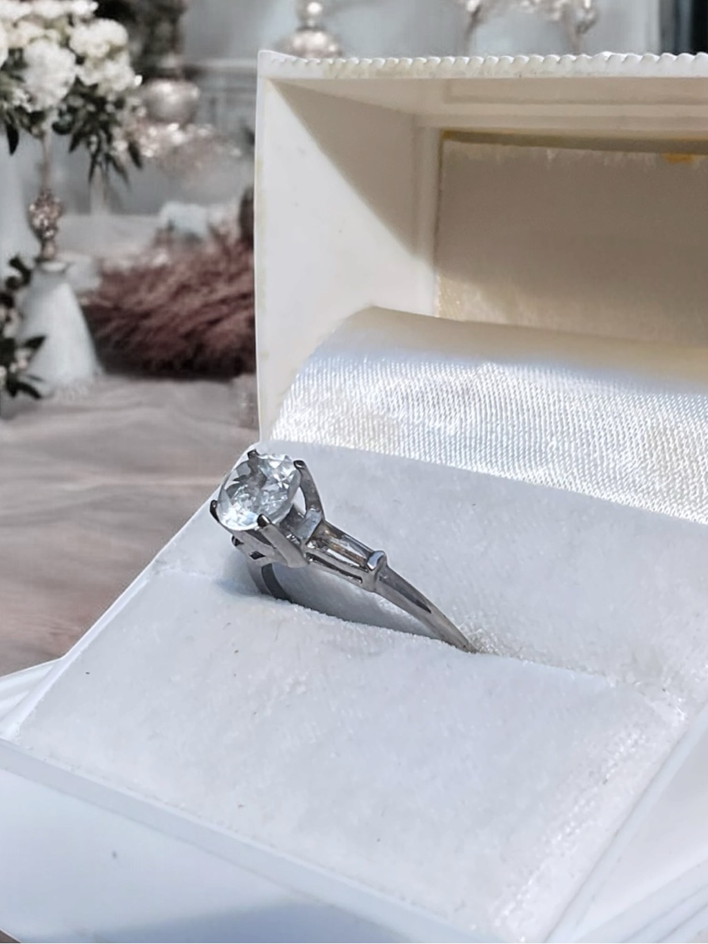 Vintage Sterling Art Deco Engagement Ring